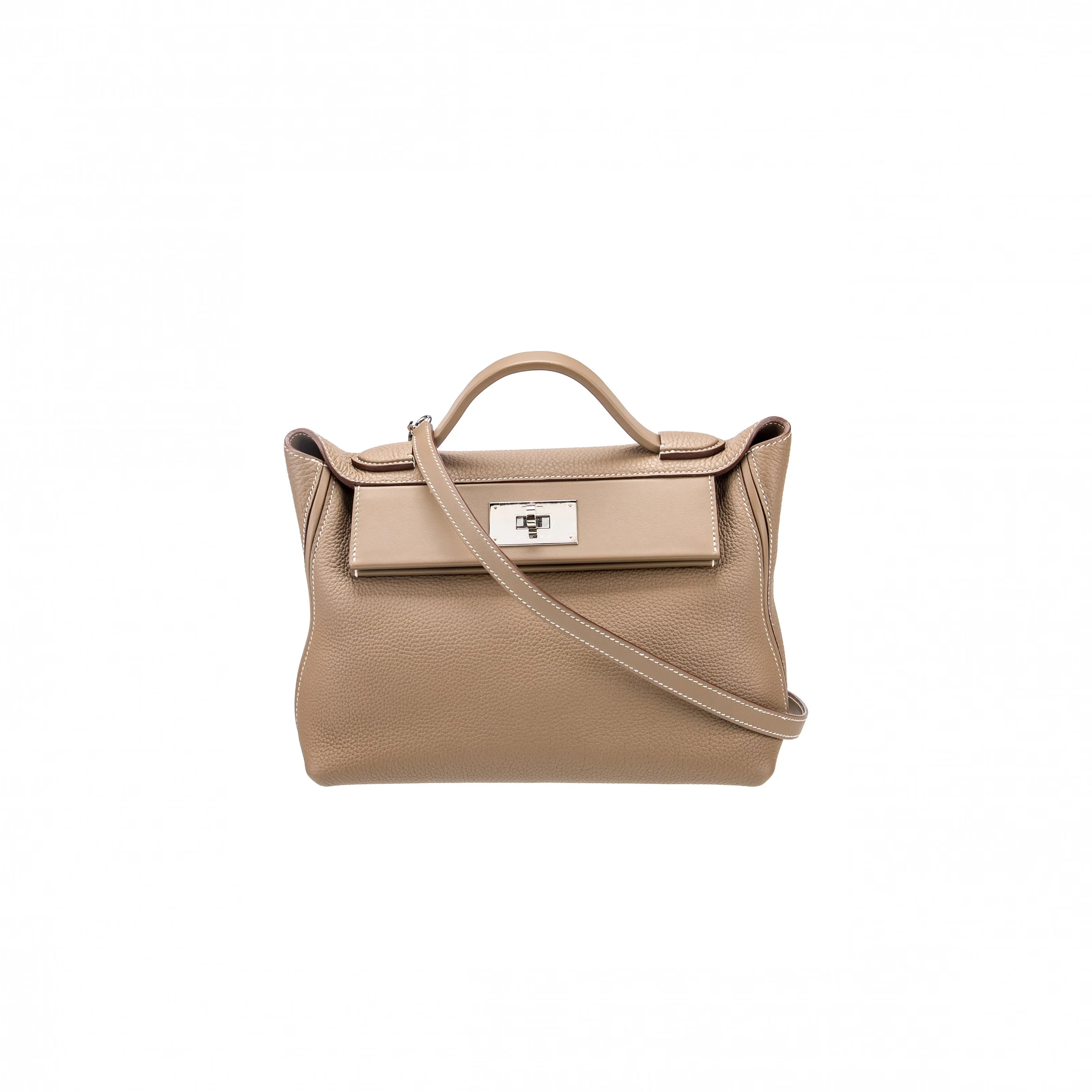HERMÈS MASTER 24/24 29 CLEMENCE BEIGE DE WEIMAR PALLADIUM HARDWARE H075241CPAT (29*24*15cm)